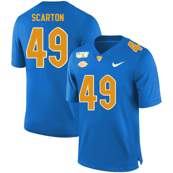 2019 Men #49 Jake Scarton Pitt Panthers College Football Jerseys Sale-Royal